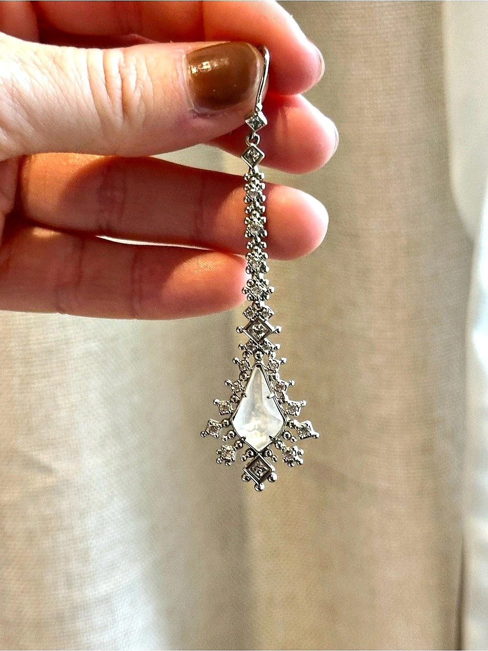 Kendra Scott Alice Drop Earrings Silver Crystal